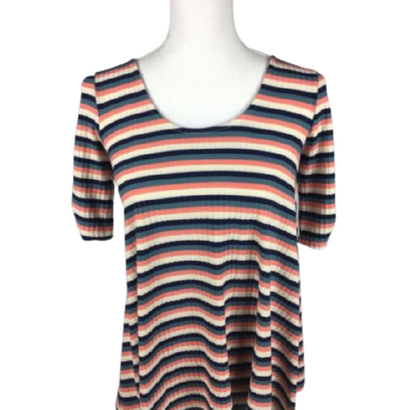 Anthropologie Puella Cosima Striped Ribbed Textured Tunic Top Women's Size XS - Picture 5 of 8